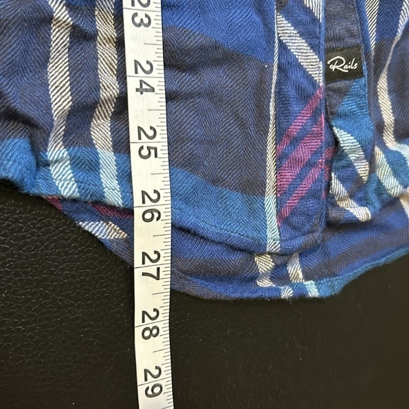 RAILS Sun Navy Blue Pink White Flannel Button Down Shirt Sz S - Picture 10 of 13